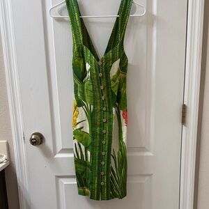 FARM Rio NWT Vibrant Green and Yellow Mini Dress